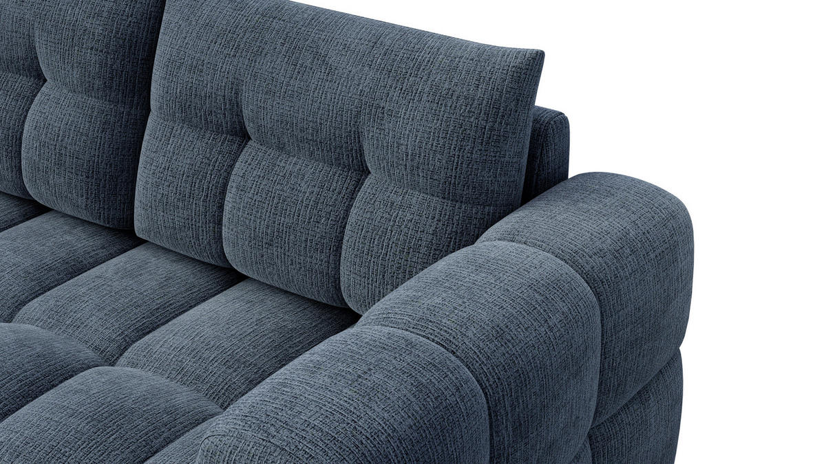 ECKSOFA CLOUDI 4-Sitzer links, marineblau - Blau/Schwarz, Holz/Textil (294/160cm) - Courtois Laville