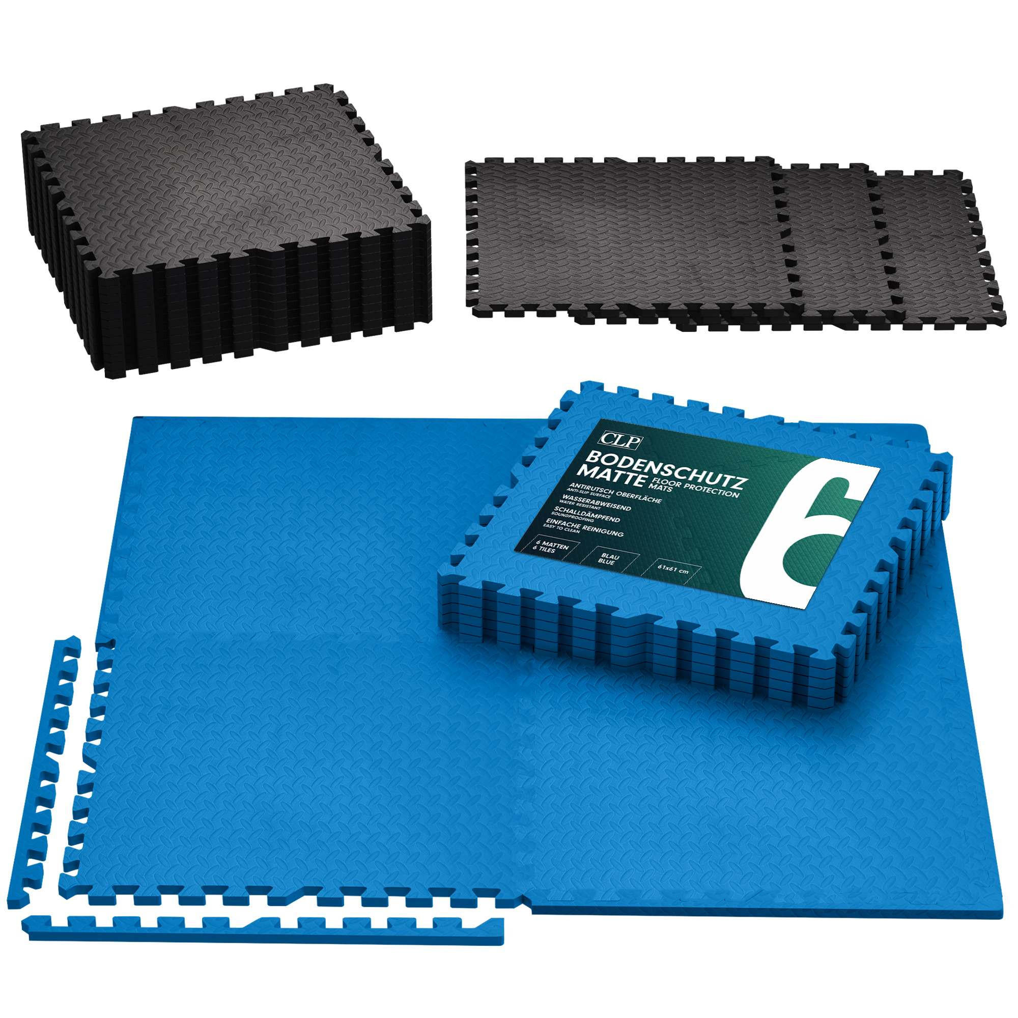 BODENSCHUTZMATTE 6er Set Kunststoff Blau - Blau, Kunststoff (60/60cm) - CLP