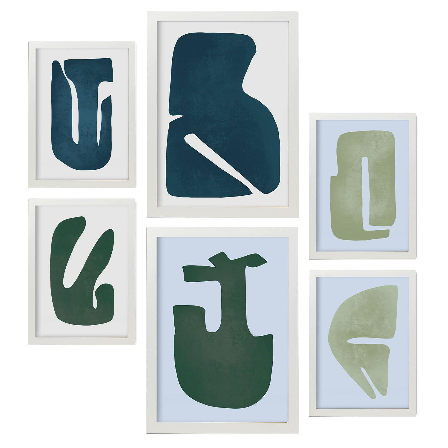 POSTER Set Mit 6 Feine Geschicklichkeit A3 & A4 Weißer Rahmen - Weiß, Papier (29/3cm) - Nacnic