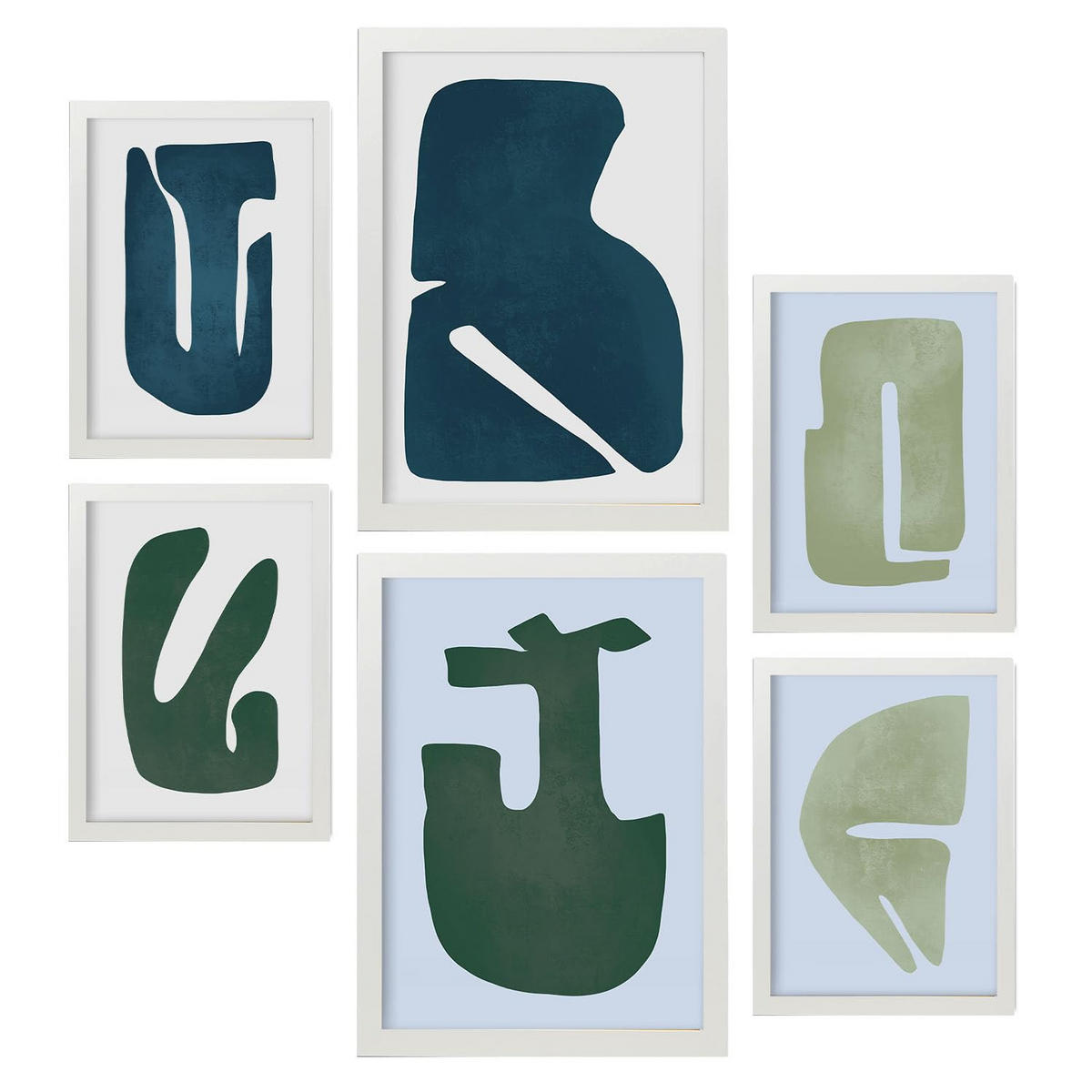 POSTER Set Mit 6 Feine Geschicklichkeit A3 & A4 Weißer Rahmen - Weiß, Papier (29/3cm) - Nacnic