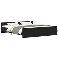 BETTGESTELL Mit Kopf- Und Fussteil Schwarz 200/200 Cm - Schwarz, Holzwerkstoff (200/200cm) - vidaXL