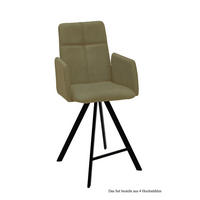 THEKENSTUHL (4er-Set) Dekhova 52x109x60 Schwarz/Olivgrün - Schwarz/Olivgrün, Kunststoff (60/109/52cm) - 58aufmkessel