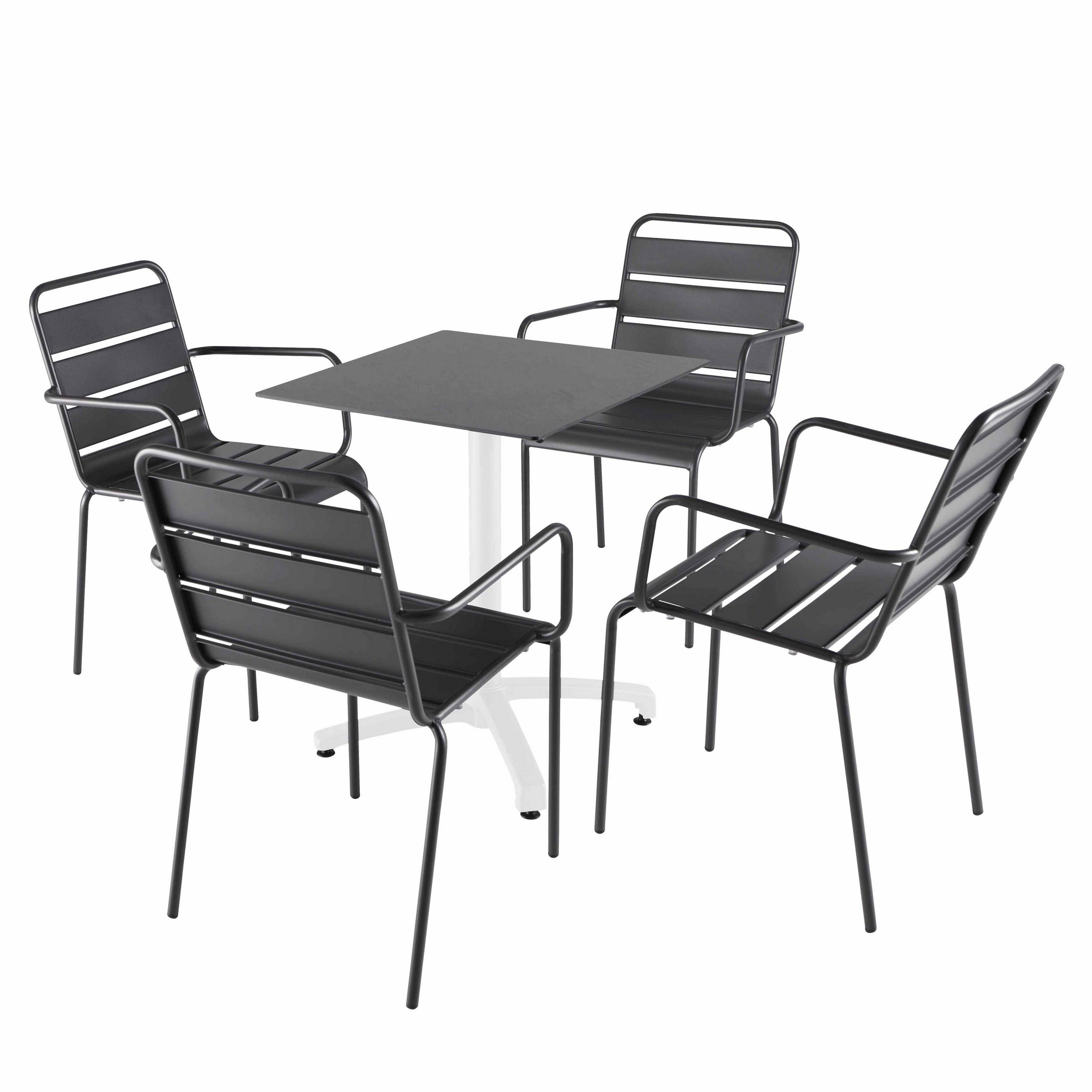 GARTENSET 5-tlg., Grau - Grau, Metall - Oviala