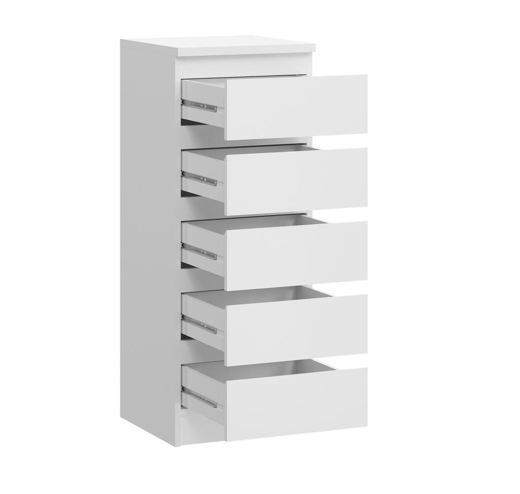 KOMMODE City weiß 40 / 40 / 104cm - Weiß, Holz/Holzwerkstoff (40/104/40cm) - Feldmann-Wohnen