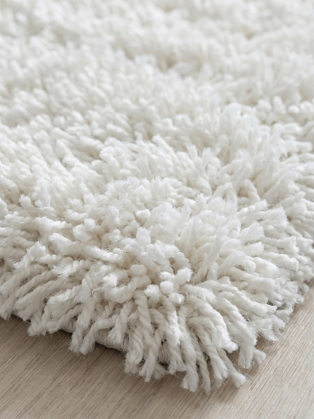 TEPPICH Hochflor Shaggy Uni Style Polypropylen Wohnzimmer Weiß Rund 80x80 - Weiß, Textil (80/80cm) - KADIMA DESIGN