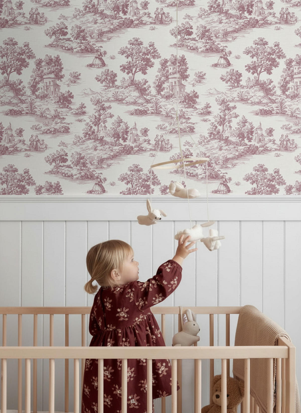 TAPETE Toile de Jouy 53 cm x 10 m - Rot, Papier (53/1000cm) - Sanders & Sanders