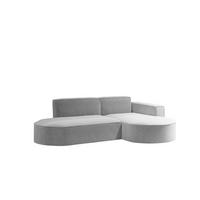 ECKSOFA Modernes L-förmiges Modena Studio Stoff Raven Hellgrau Rechts - Hellgrau, Holz/Textil (236/165cm) - Kaiser Möbel