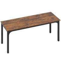 SCHREIBTISCH Spanplatte Stahl Rustikal-Braun - Schwarz/Braun, Holzwerkstoff/Metall (200/60/75cm) - HOMCOM