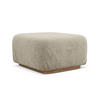 POUF Bouclé Stoff Beige - Beige/Braun, Holz/Textil (83/95/41cm) - Makamii