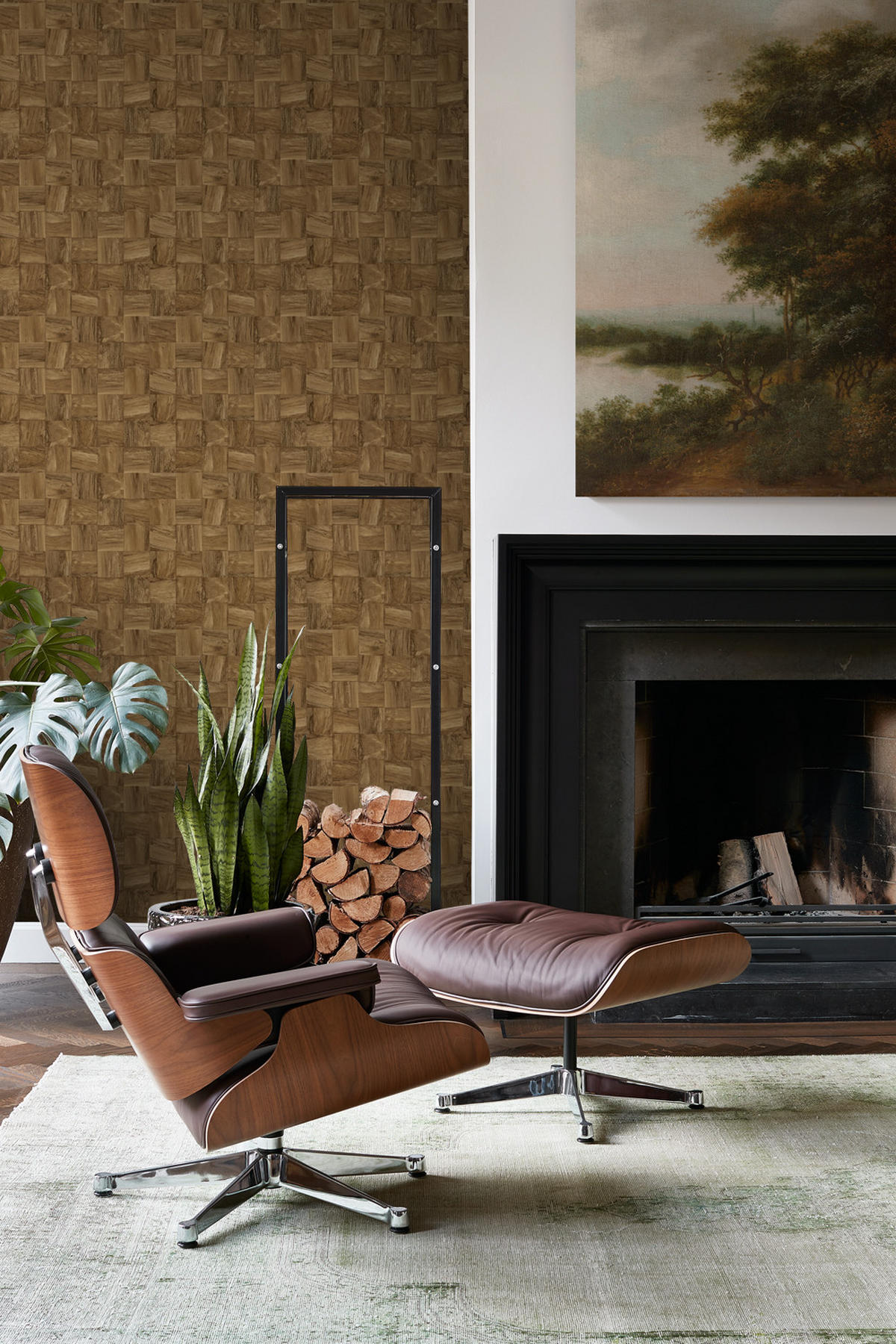 TAPETE quadratische Holzstücke 50 x 900 cm - Braun, Papier (50/900cm) - Origin Wallcoverings