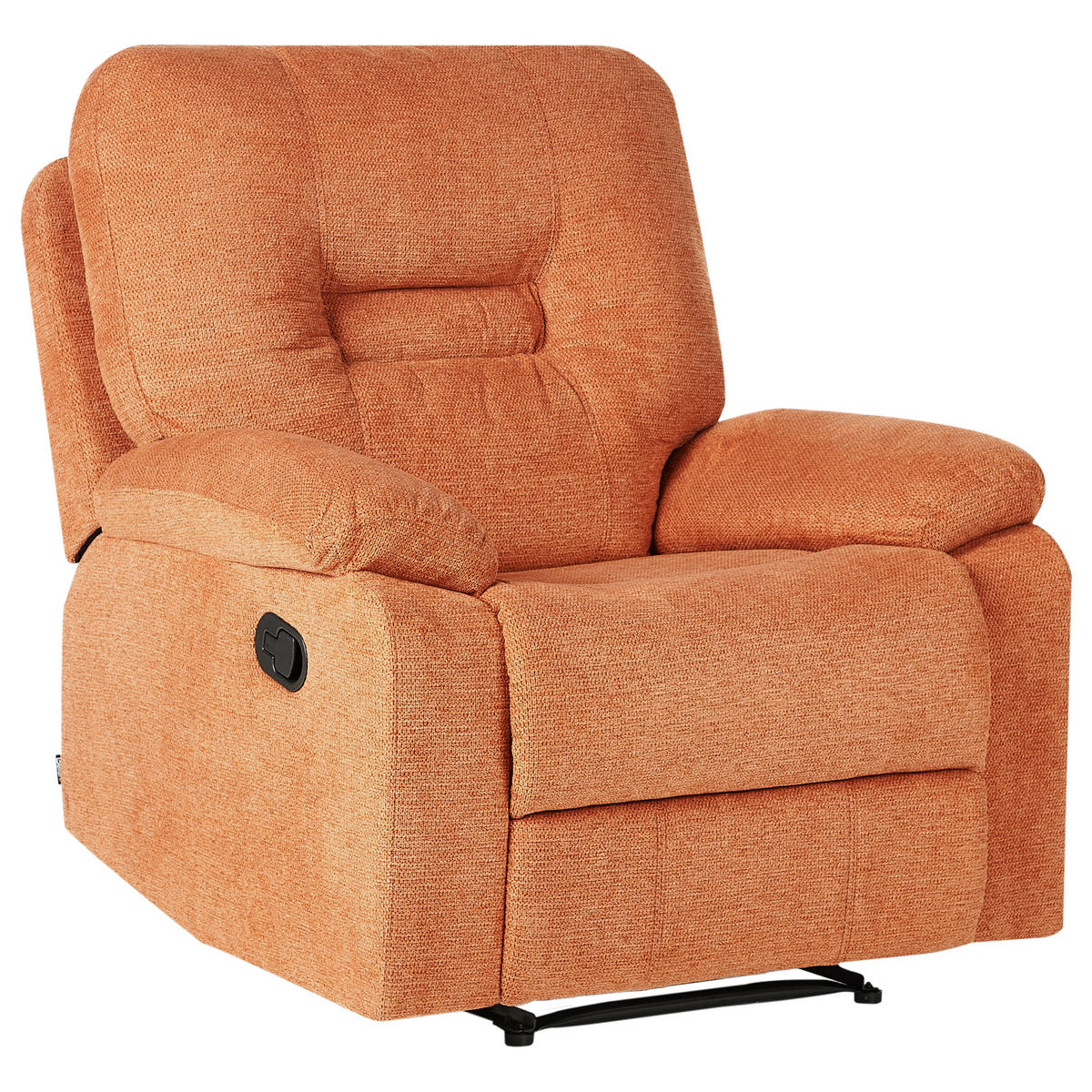 TV-FÅTÖLJ med fotstöd tyg orange Bergen - Orange, Textil (90/101/72cm) - Beliani