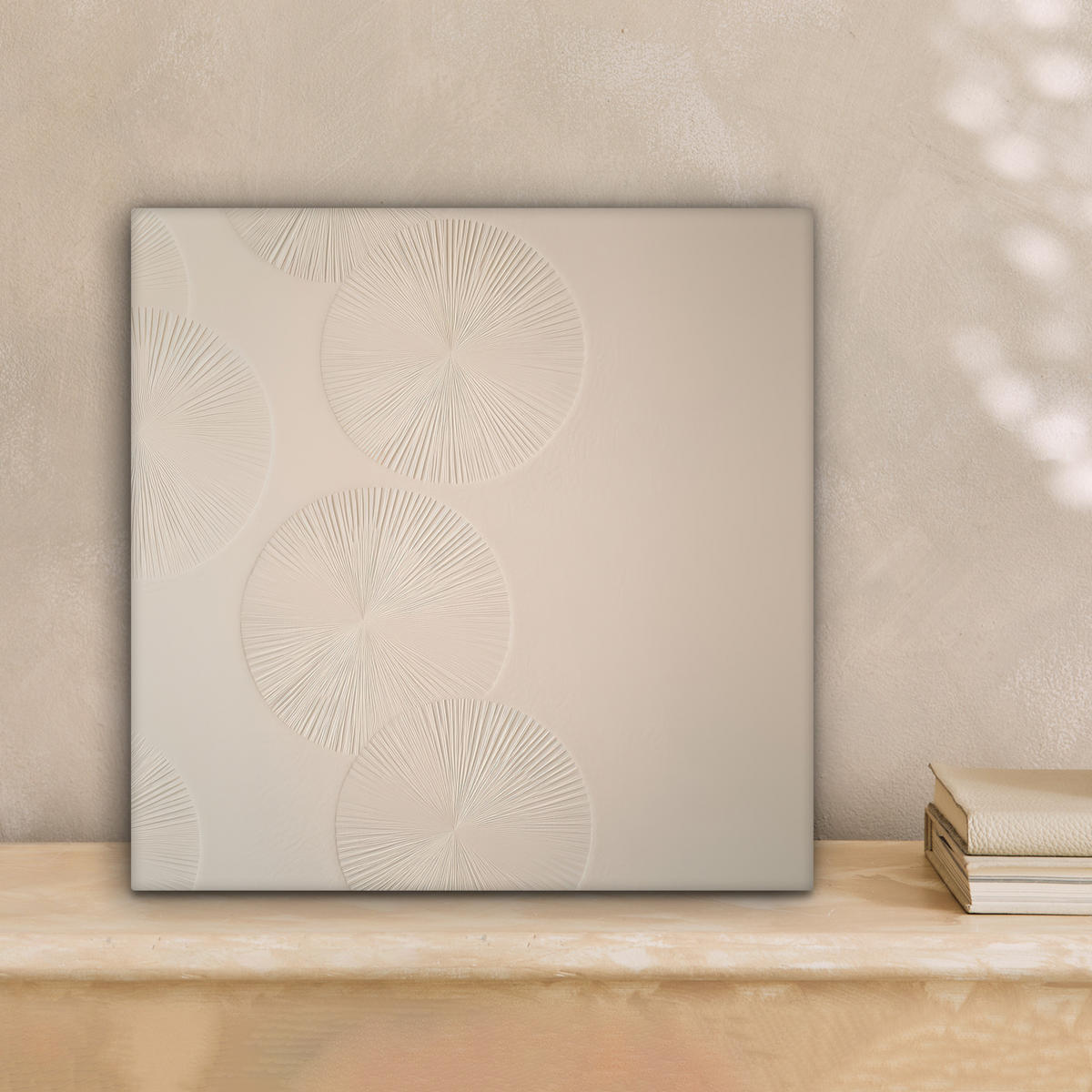 LEINWANDBILD Japandi - Beige - Modern 20x20 cm - Ecru, Textil (20/20cm) - MuchoWow