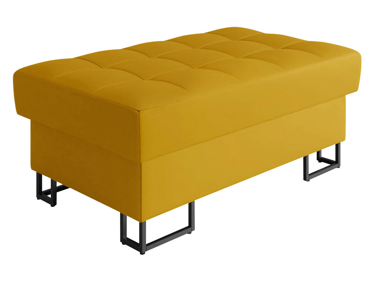 POLSTERHOCKER Laris - Gelb/Schwarz, Holz/Textil (106/44/67cm) - MIRJAN24