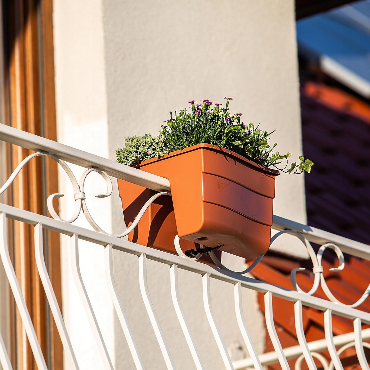 BALUSTRADENKASTEN 30 cm, Terrakotta - Terra cotta, Kunststoff (28/30cm) - KADAX