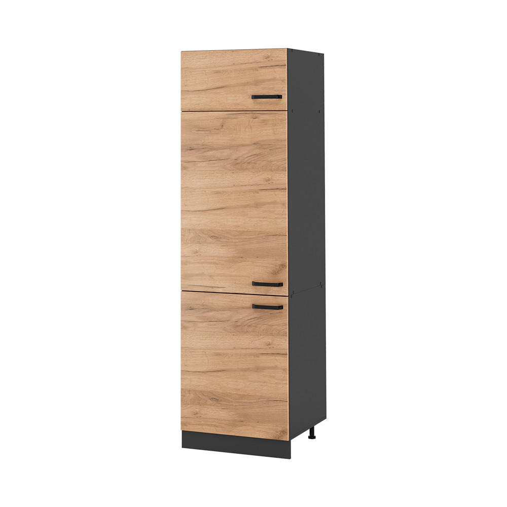 HÖGSKÅP R-Line, Goldkraft ek/antracit, 60 cm Honungsek, Antracit 206.8/60/57.2 cm
