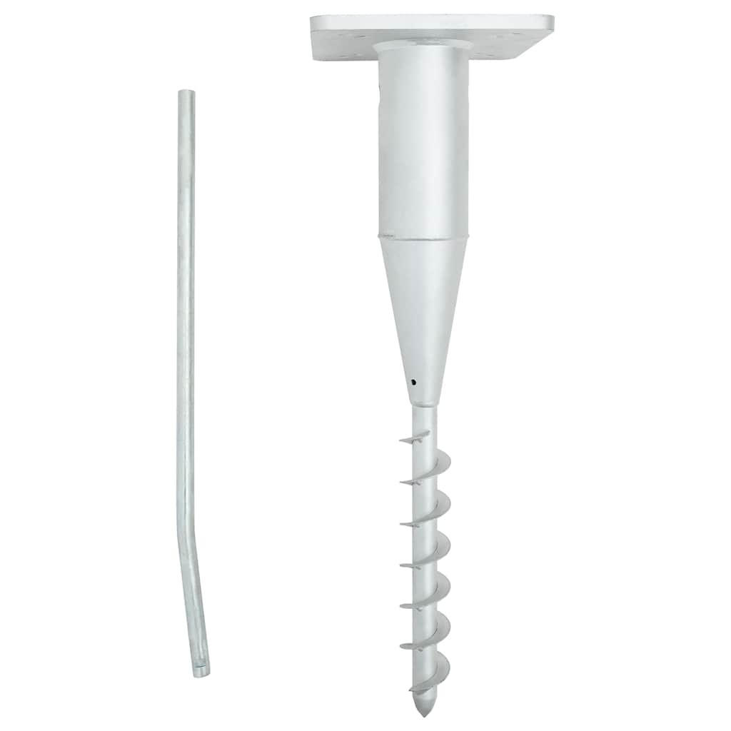 BODENHÜLSE Für Sonnenschirm Mit Stange 16/16/52 Cm Stahl - Silberfarben, Metall (16/16cm) - vidaXL