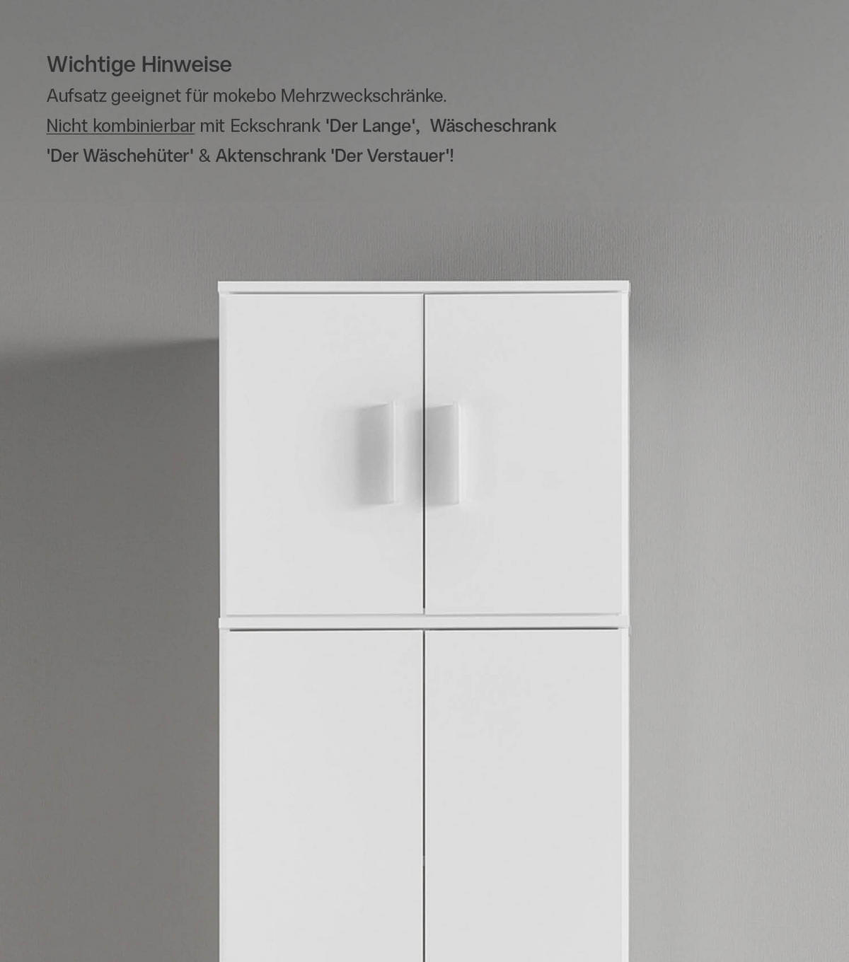 MEHRZWECKSCHRANK Der Extralange - Silberfarben/Weiß, Holzwerkstoff (60/230/34cm) - Mokebo