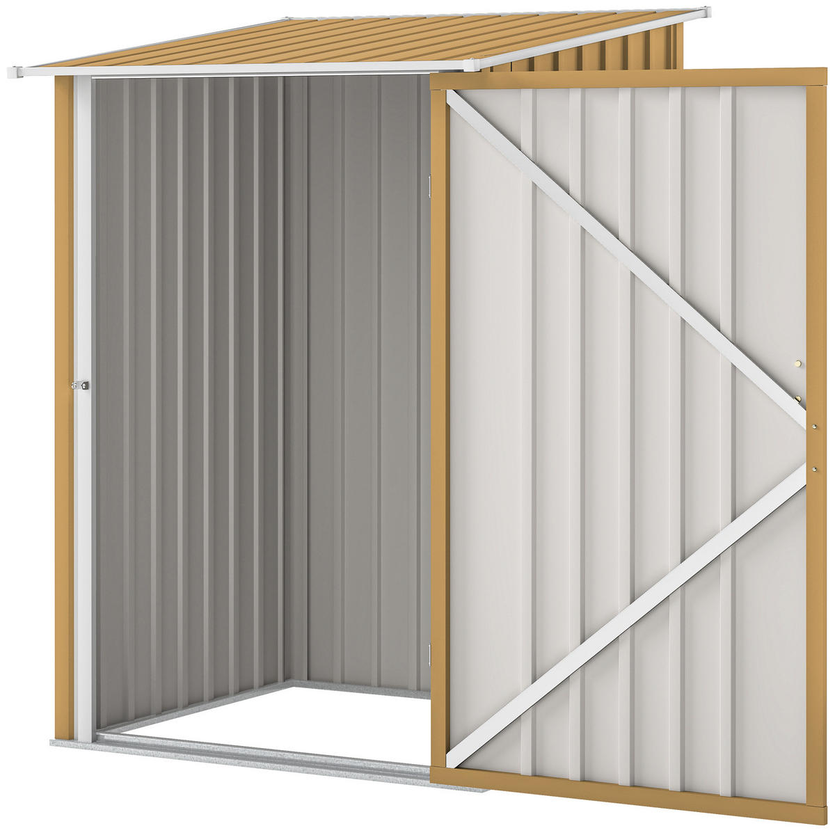 GARTENHAUS aus verzinktem Stahl mit Flügeltür, , gelb 100 x 104 x 160 cm - Gelb, Metall (100/160/104cm) - Vallsero