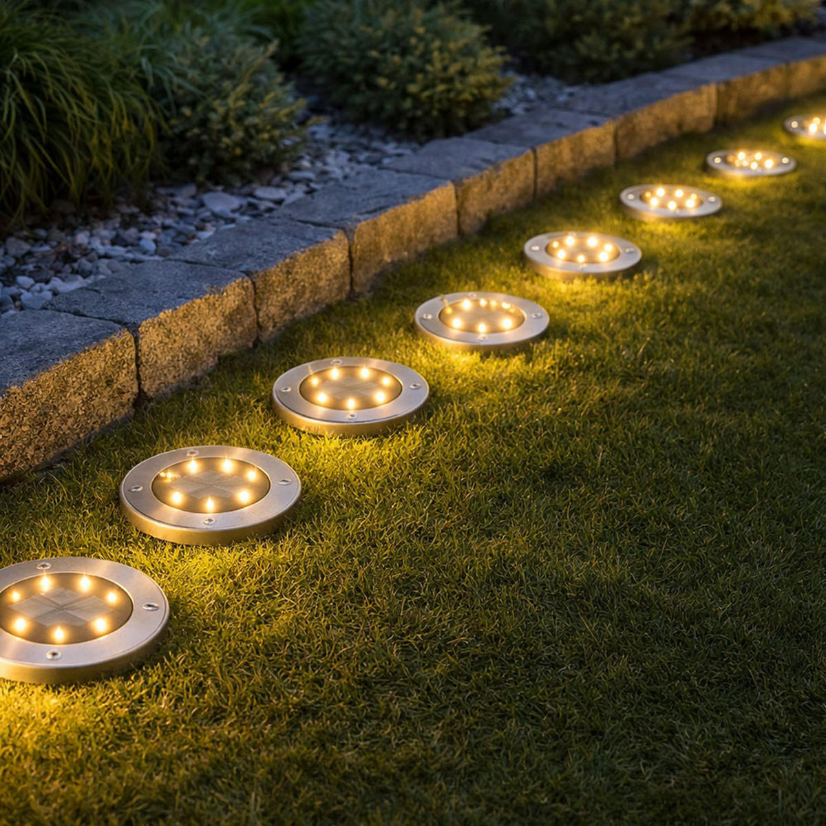 LED BODENLEUCHTE Edelstahl Silber 8er Set - Silberfarben, Metall (11.5/11.5/13cm)