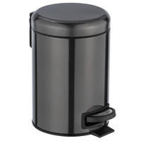 KOSMETIKEIMER mit Fußpedal Leman 22,5/17/25 cm - Schwarz, Metall (17/25/22.5cm) - Wenko