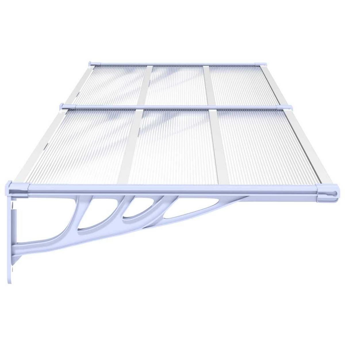 TÜRVORDACH Grau und Transparent 239x90 cm Polycarbonat - Transparent, Textil (90/27.5/239cm) - furnicato