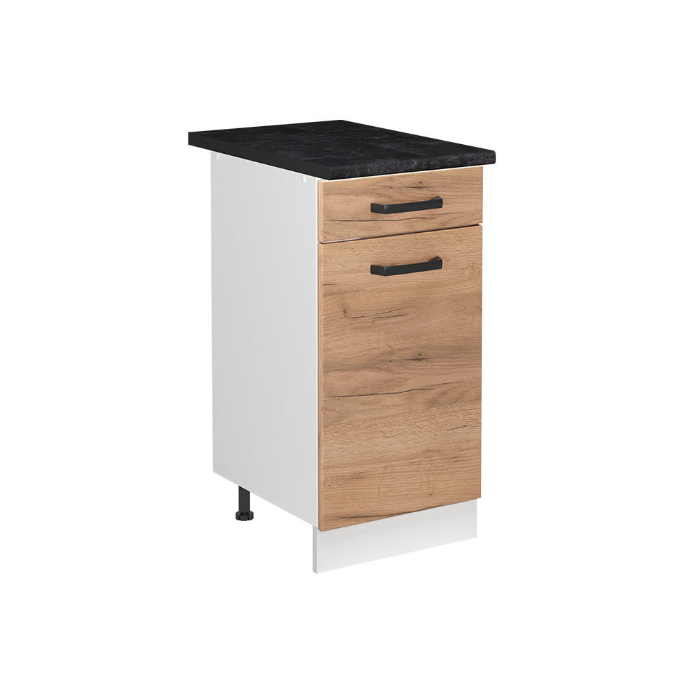 DULAP DE BAZĂ PENTRU CHIUVETĂ R-Line, Stejar auriu/Alb, 40 cm blat de lucru antracit