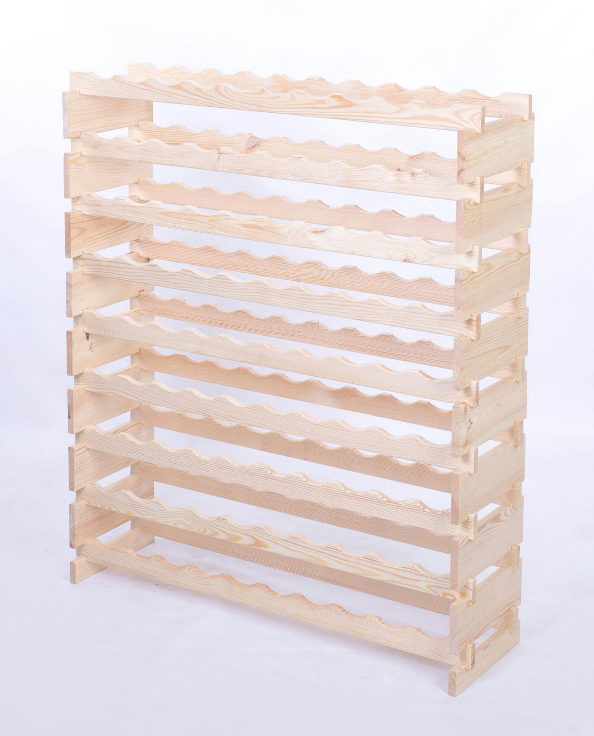 WEINREGAL VINOTECA FLEX PRO HxBxT 121x103x28cm 90 Flaschen auf 9 Ebene Natur unbehandelt - Naturfarben, Holz (103/121/28cm) - PROREGAL