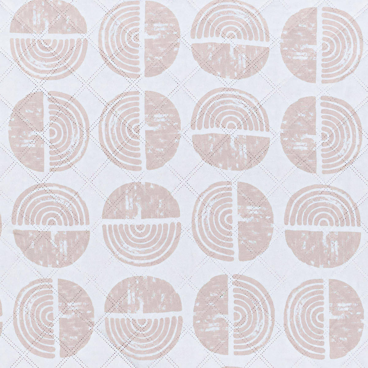 PICKNICKDECKE wasserabweisend 200x200 cm Boho & Terrazzo Design - Camping Decke Boho Kreise - Beige, Textil (200/200cm) - Blumtal