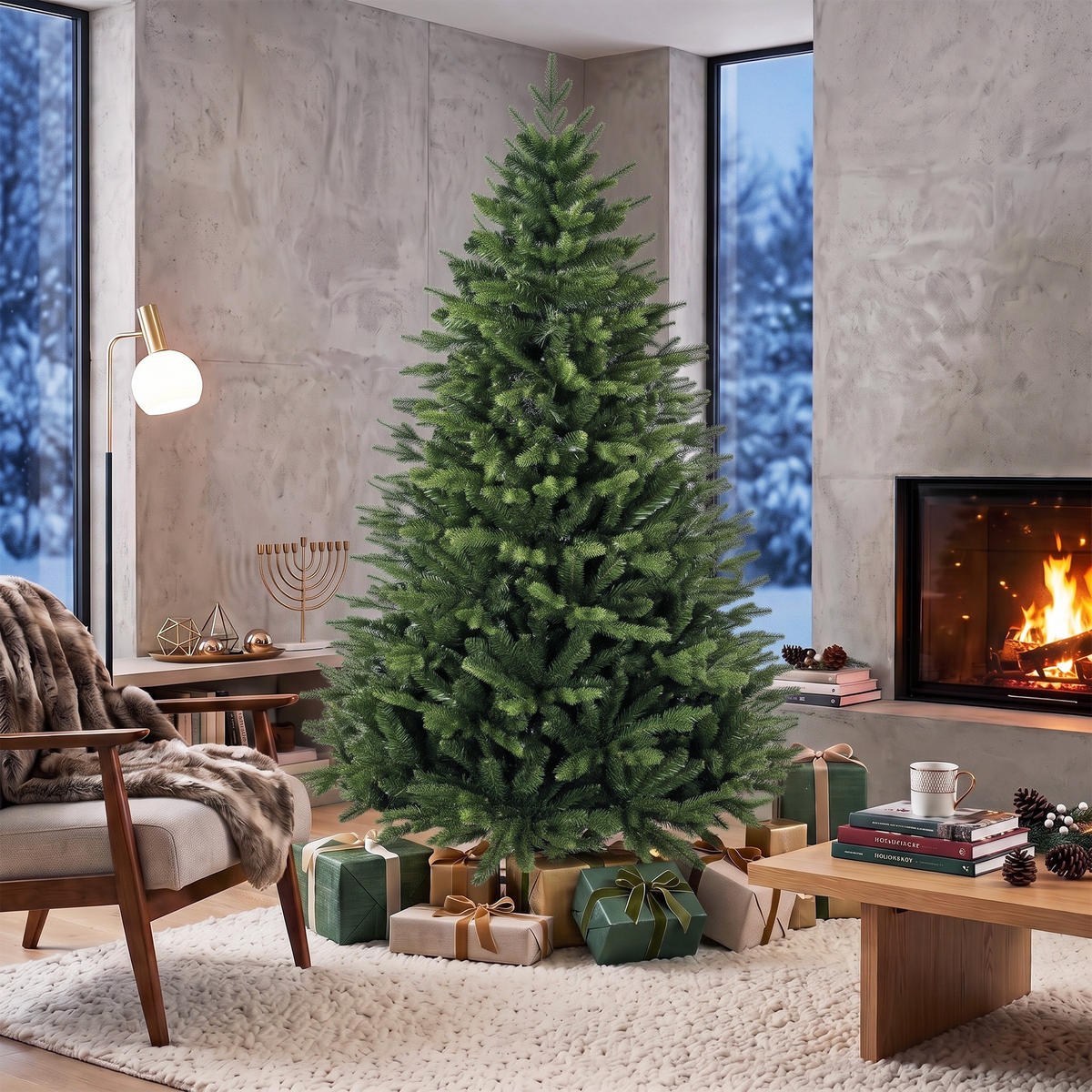 WEIHNACHTSBÄUME Grün 115.0/115.0/180.0cm - Grün, Kunststoff (180cm)