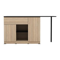 KÜCHENINSEL - 4 Personen - Holz, Platte - Schwarz, Naturfarben Hell - - Schwarz/Naturfarben, Holz (169.8/90.5/70cm) - Vente-Unique