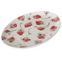 KERAMIKSCHALE Strawberry 39/31 cm - Rot, Keramik (31/3/39cm) - Boltze Home