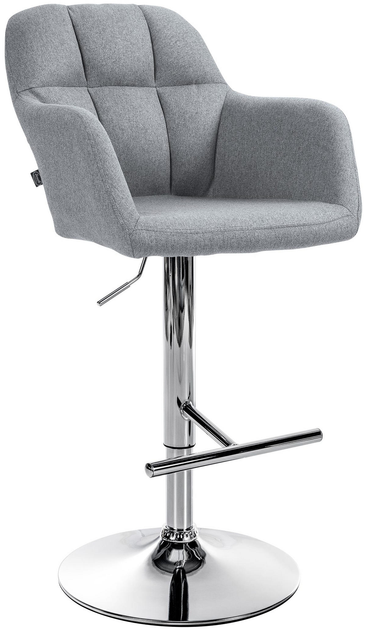 BARHOCKER Nardo Stoff chrom grau - Chromfarben/Grau, Textil/Metall (57/118/59cm) - TPFLiving