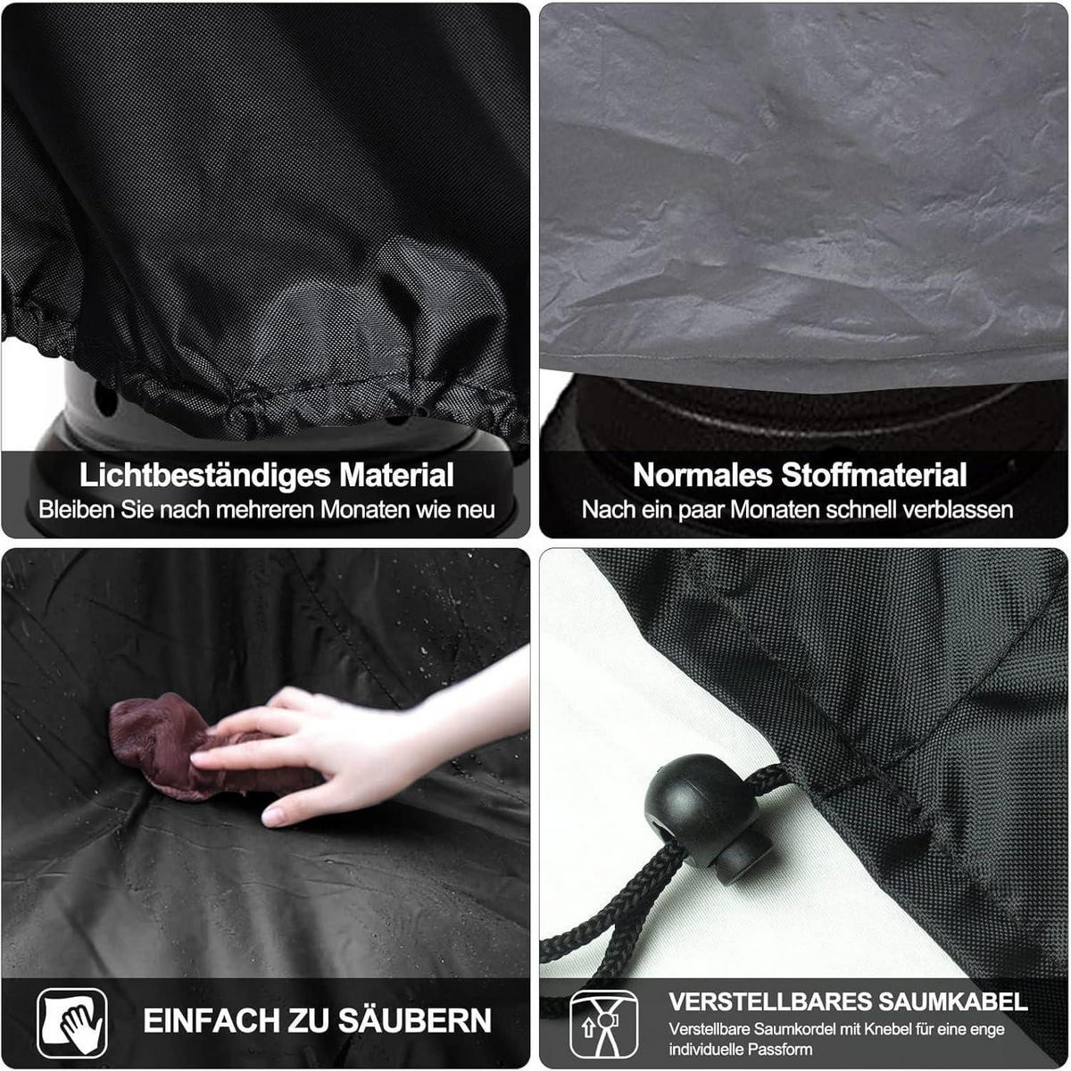 GARTENLIEGE Abdeckung 2-teiliges Set 200 x 68 x 30 cm Wasserdicht Oxford - Schwarz, Kunststoff (68/30/200cm)