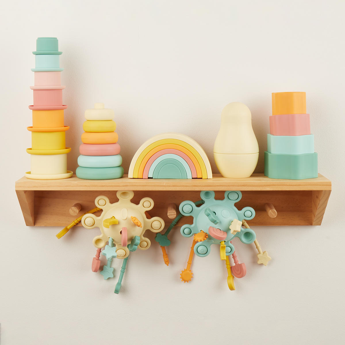 STAPELSPIEL Stapelturm Silikon - ab 6 Mo - Multicolor, Kunststoff (86/86cm) - Bieco Spielwaren