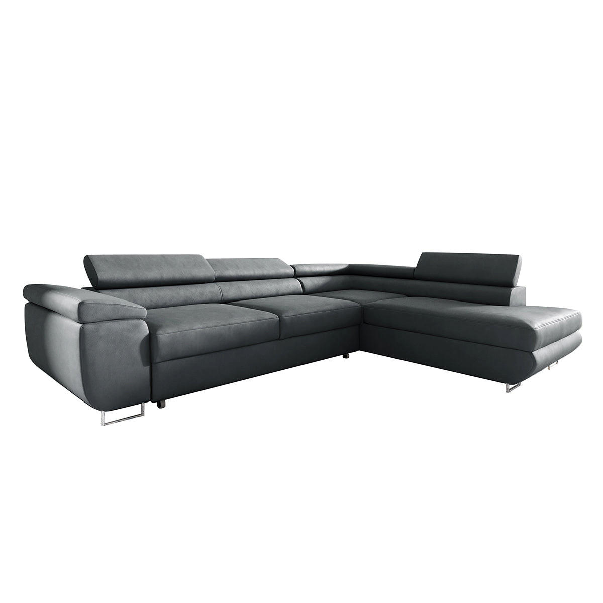 ECKSOFA Lyam 4 Sitzplätze Dunkelgrau - Grau, Textil (271/201cm) - Petits-meubles