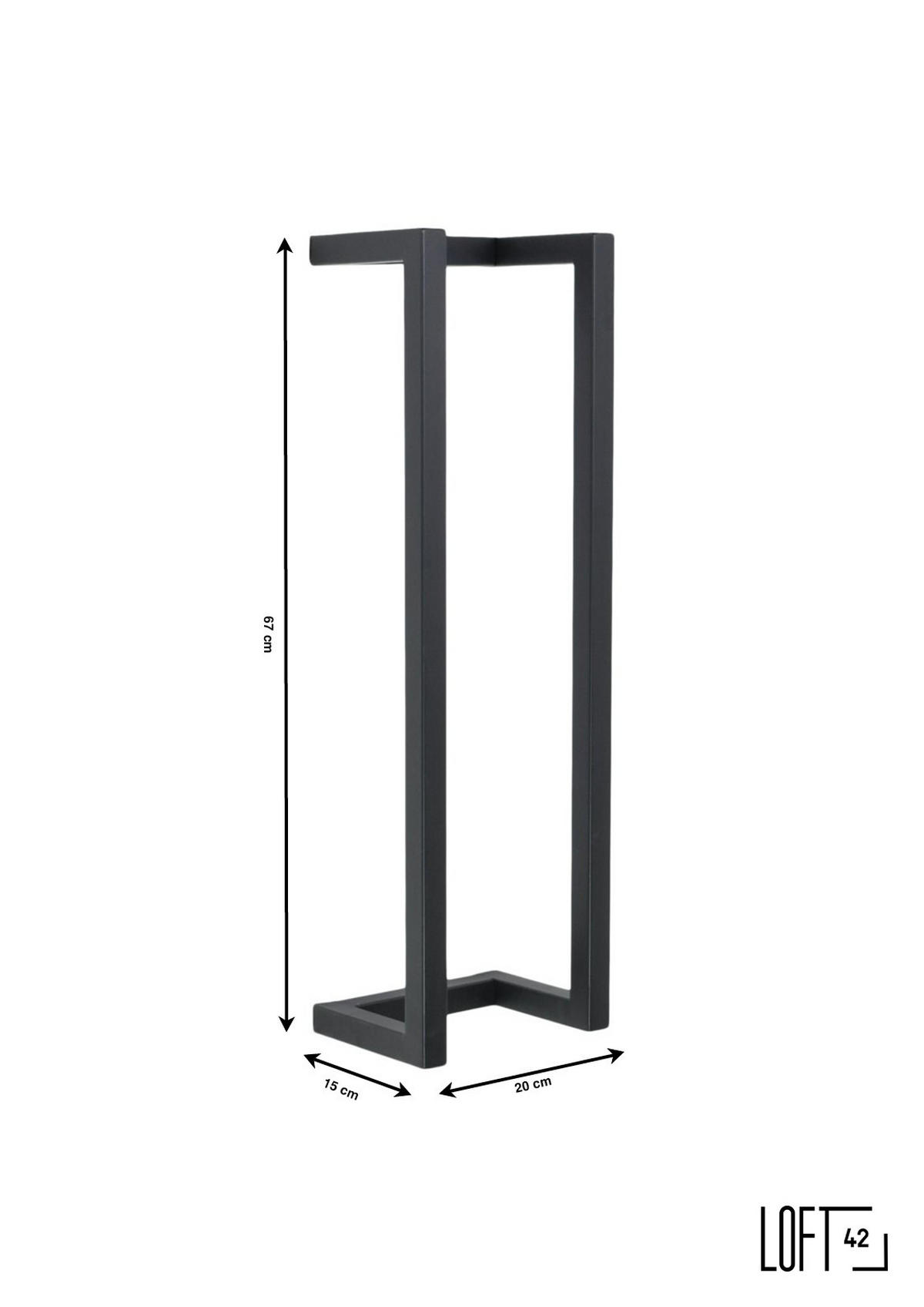 HANDTUCHSTÄNDER Fester Schwarz - Schwarz, Metall (20/67/15cm) - LOFT42