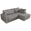 ECKSCHLAFSOFA CUBO L Hellgrau Velvet - rechts - Hellgrau/Schwarz, Kunststoff/Textil (187/273cm) - MKS