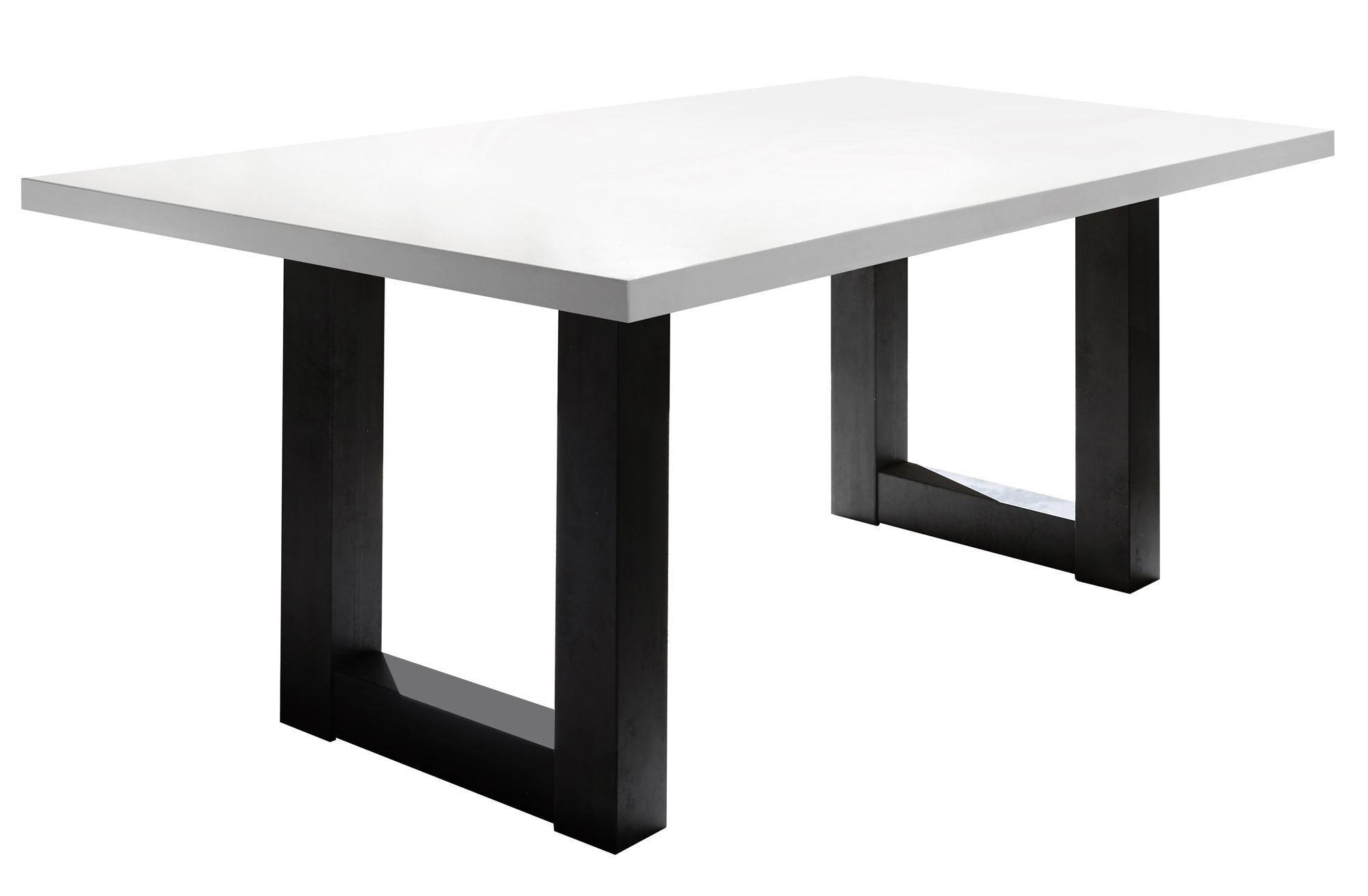 ESSZIMMERTISCH Eila 8 200 x 100 x 75 Esstisch Schwarzstahl/Weiß Matt Lack - Weiß, Holz (200/100/75cm) - 58aufmkessel