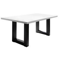 ESSZIMMERTISCH Eila 8 160 x 90 x 75 Esstisch Schwarzstahl/Weiß Matt Lack - Weiß, Holz (160/90/75cm) - 58aufmkessel