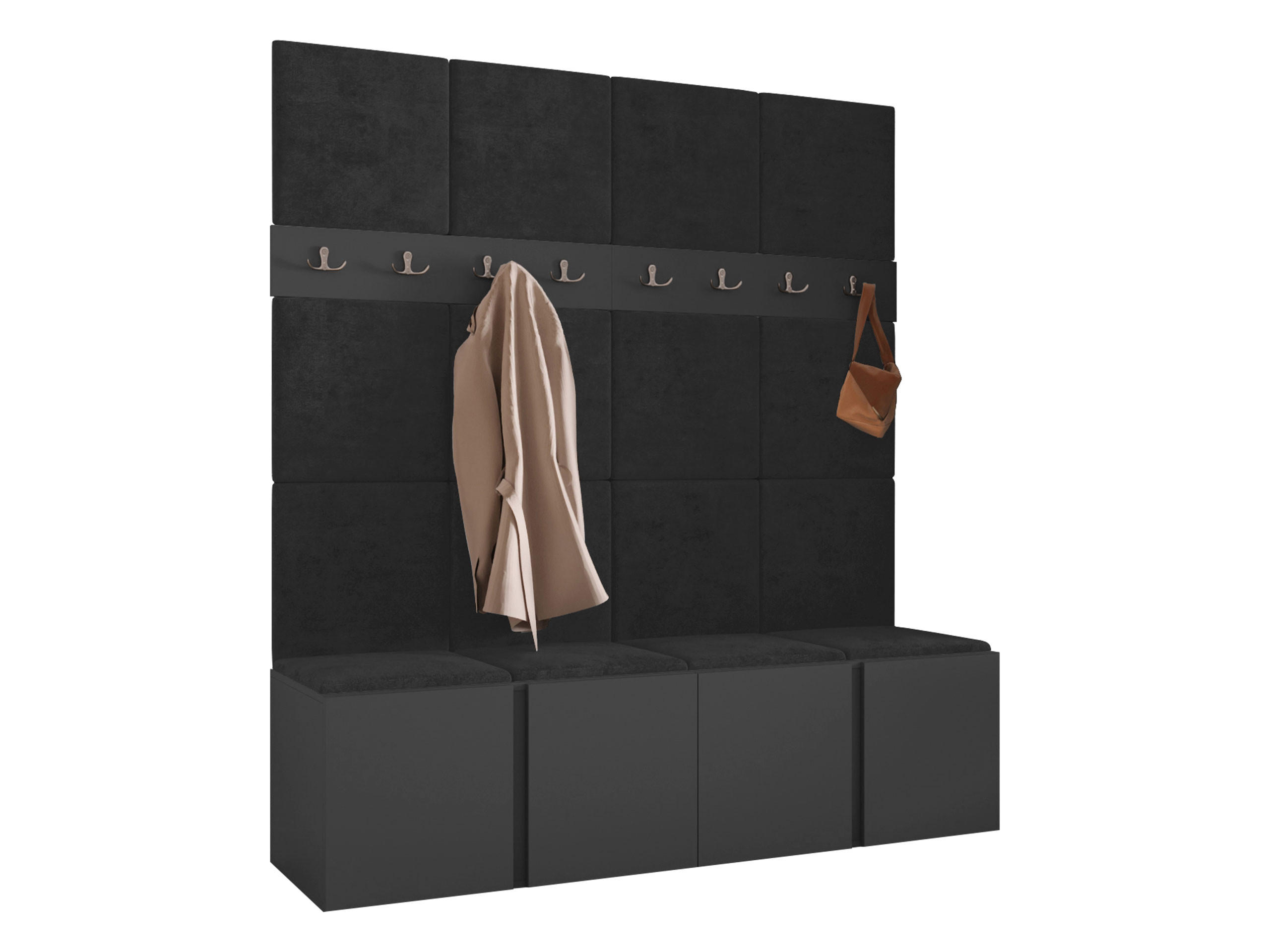 MOBILIER PENTRU HOL Orion V - grafit/antracit, material plastic/compozit lemnos (168/186/46cm) - MIRJAN24
