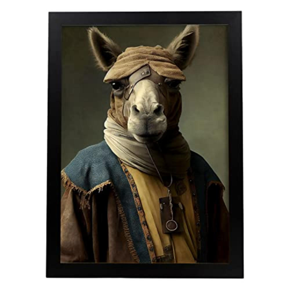 POSTER Kamel In Voller Farbe Fotostil A3 Schwarzer Rahmen - Schwarz, Papier (29.7/5/42cm) - Nacnic