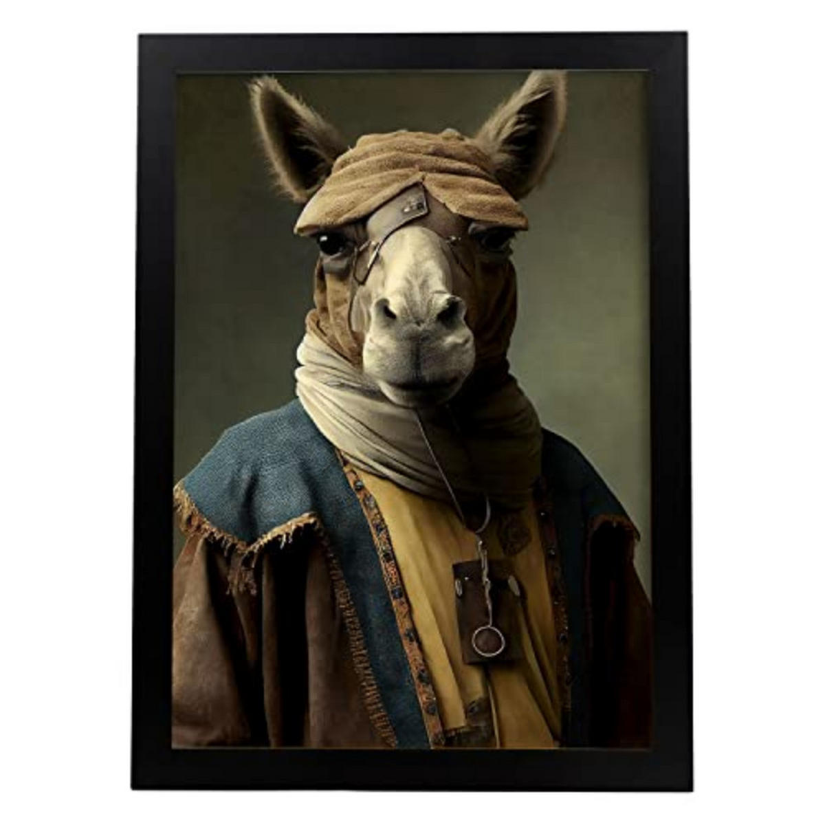 POSTER Kamel In Voller Farbe Fotostil A3 Schwarzer Rahmen - Schwarz, Papier (29.7/5/42cm) - Nacnic