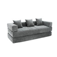 SCHLAFSOFA 198/79/60 cm Dunkelgrau mit Aufbewahrungstaschen - Dunkelgrau, Textil (198/60/79cm) - Oxeza