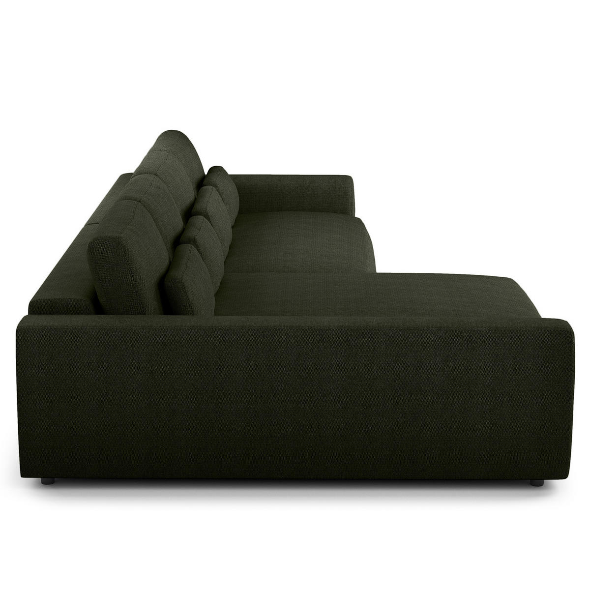 ECKSOFA mit XXL-Longchair - Schwarz/Grau, Kunststoff/Textil (323/182cm) - home24