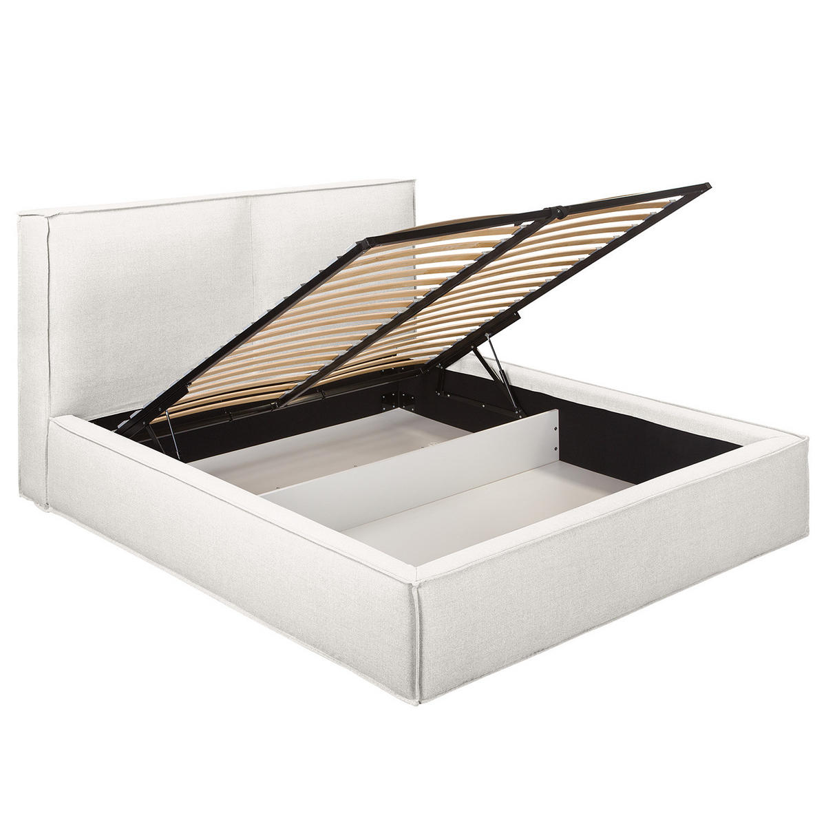 POLSTERBETT - Weiß, Textil (160/200cm) - home24