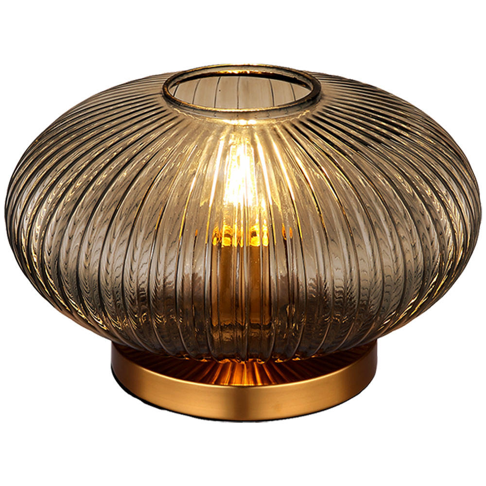 LED TISCHLEUCHTE Metall Messing Klar - Klar, Glas (30/30/20cm) - Globo Lighting