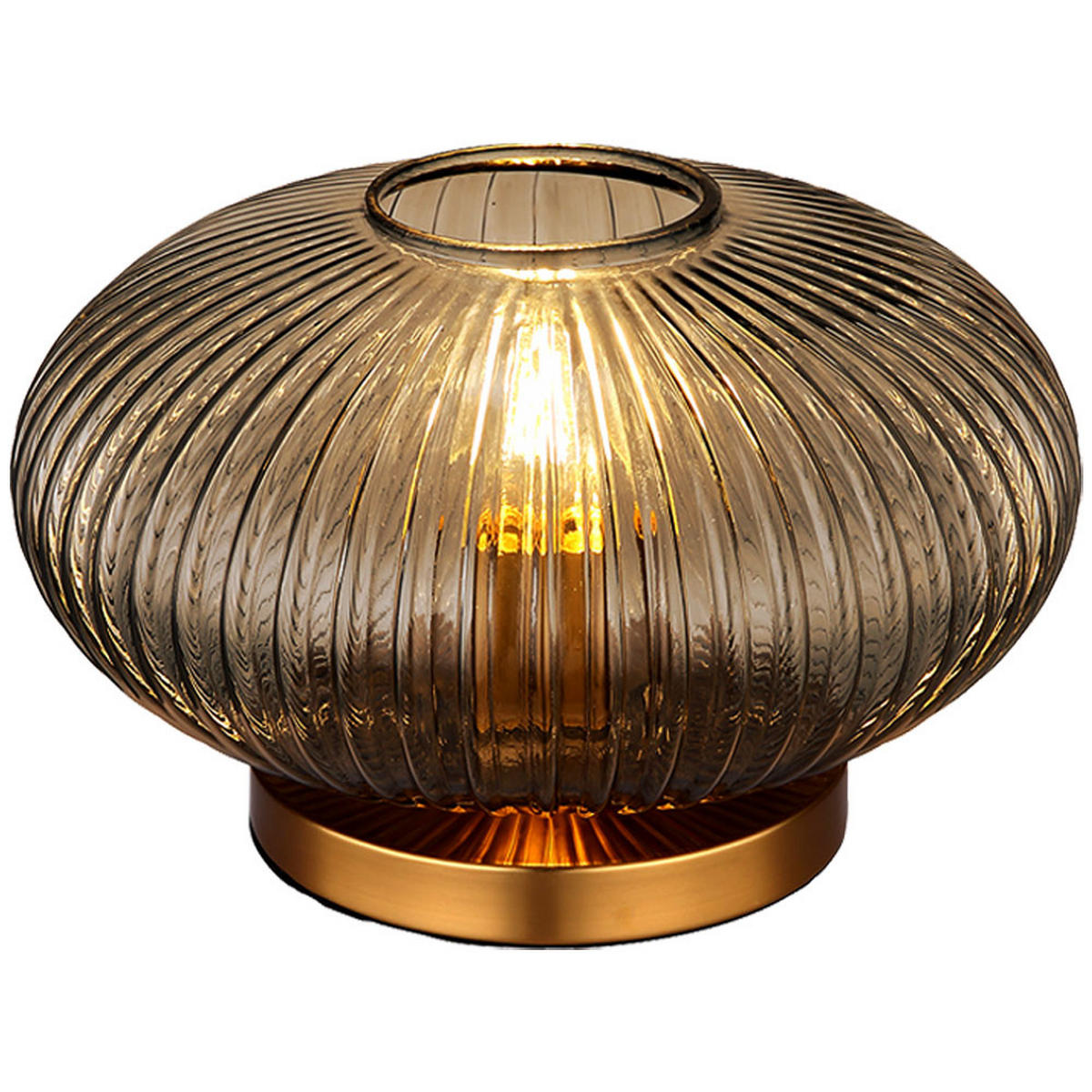 LED TISCHLEUCHTE Metall Messing Klar - Klar, Glas (30/30/20cm) - Globo Lighting