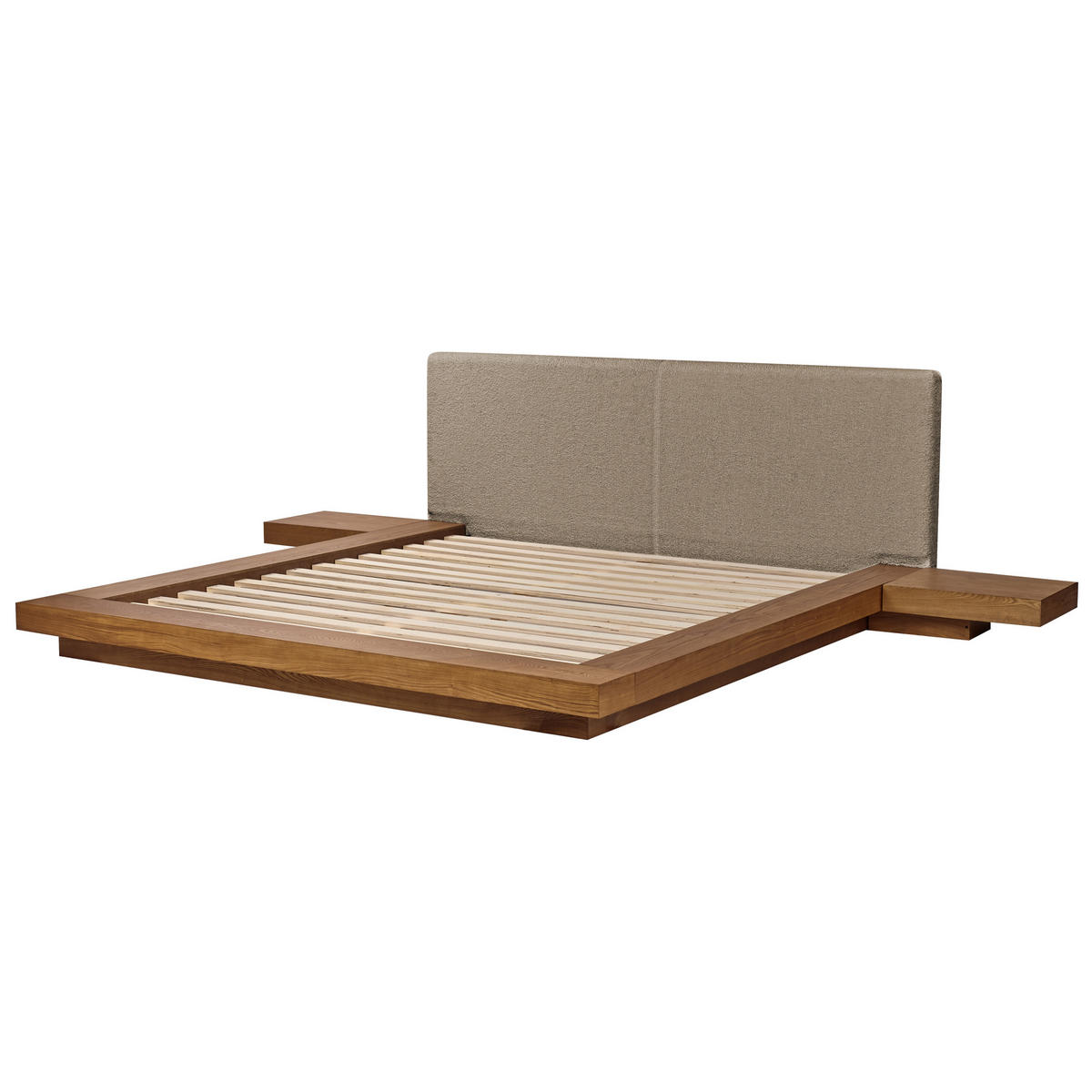 BETT mit Lattenrost 180/200 cm MDF-Platte Hellbraun Zen - Hellbraun, Holz (180/200cm) - Beliani