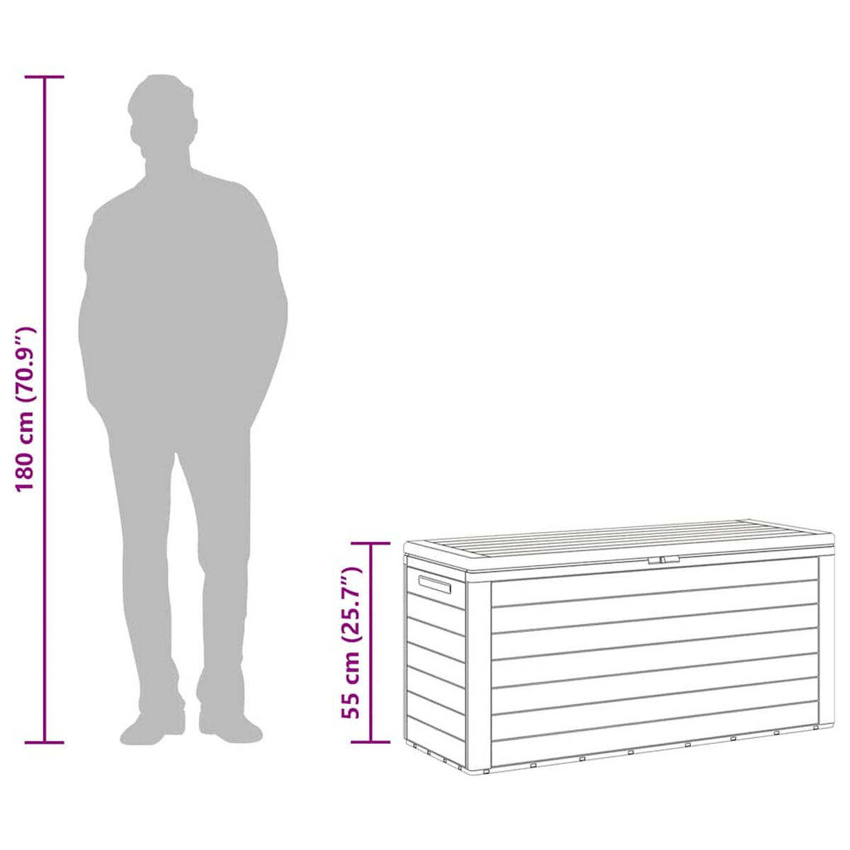 GARTENTRUHE Braun 78/44/55 Cm - Braun, Kunststoff (44/55/78cm) - vidaXL