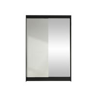 SCHWEBETÜRENSCHRANK Lino I - Schwarz/Weiß, Holzwerkstoff/Metall (120/200/58cm) - MIRJAN24